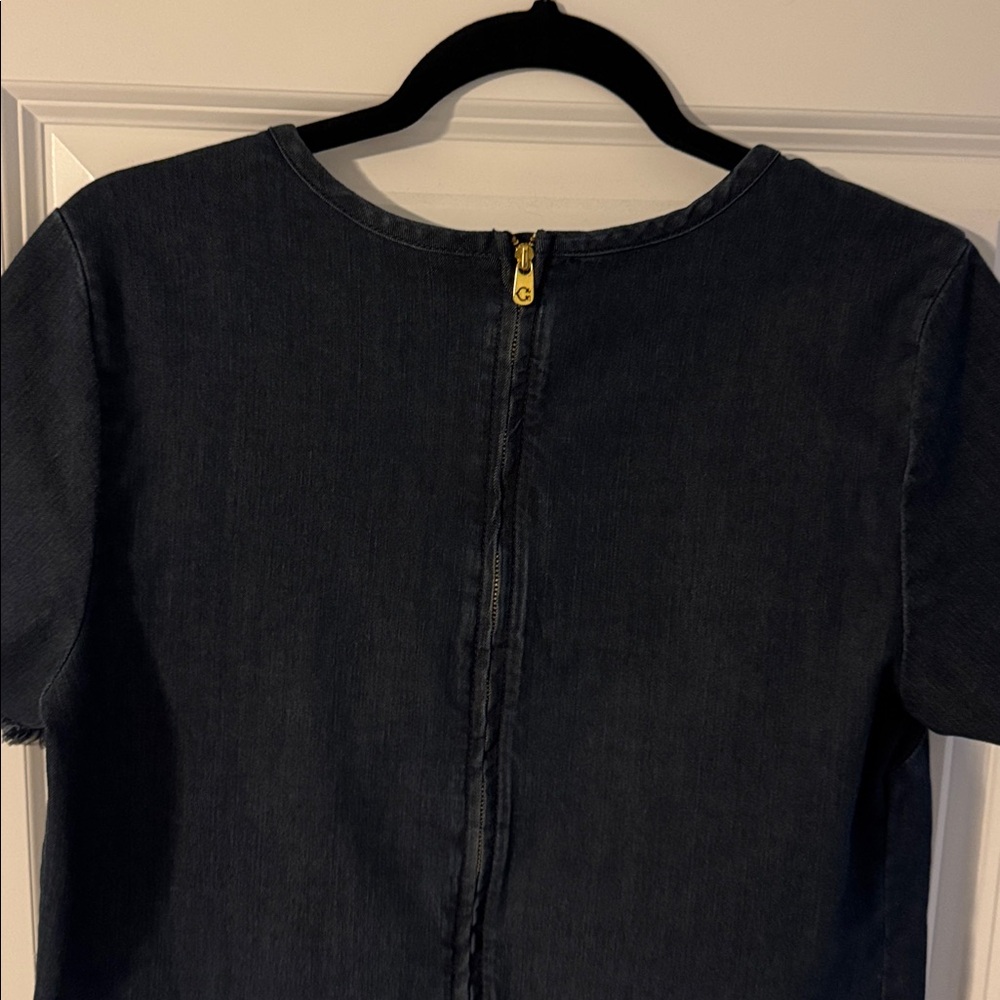 C. Wonder Frayed Hem Short Sleeve Denim Dress Size 6 - Picture 3 of 5